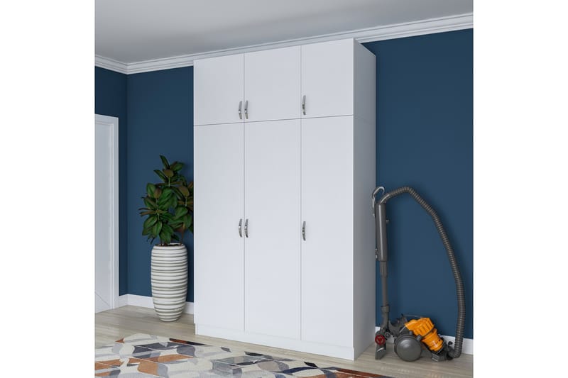 Garderobe Farmdon 6 Skap 55x145 cm - Hvit - Oppbevaring - Garderober & garderobesystem