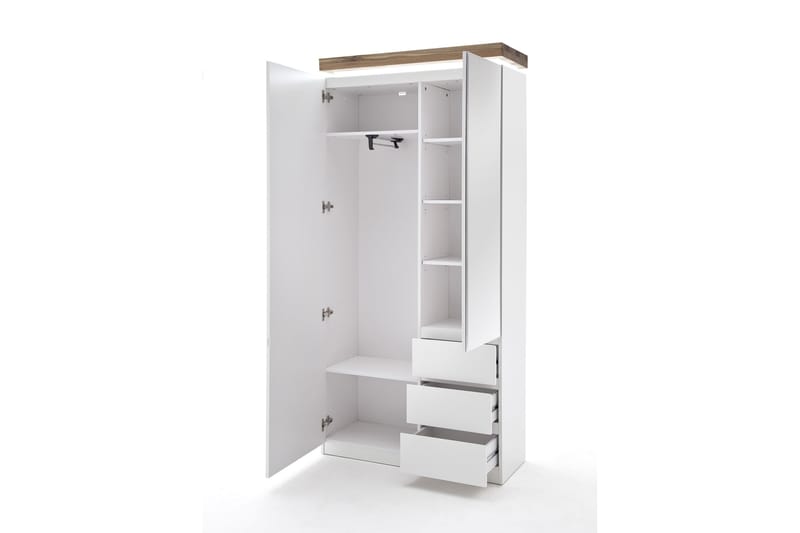 Garderobe Flippo - Hvit|Tre|Natur - Oppbevaring - Garderober & garderobesystem