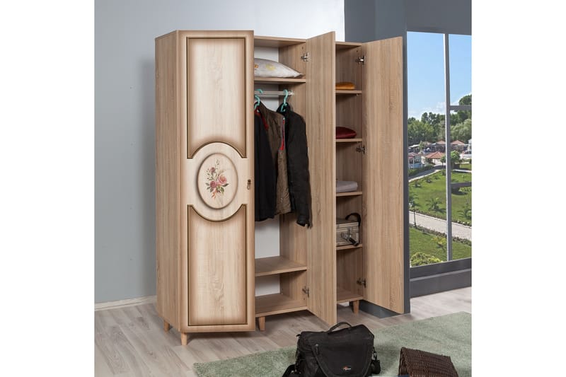 Garderobe Gillberga 135 cm - Brun/Eik - Oppbevaring - Garderober & garderobesystem