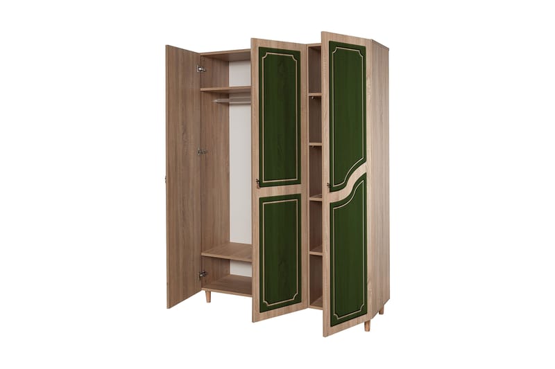 Garderobe Gillberga 135 cm - Brun/Grønn - Oppbevaring - Garderober & garderobesystem