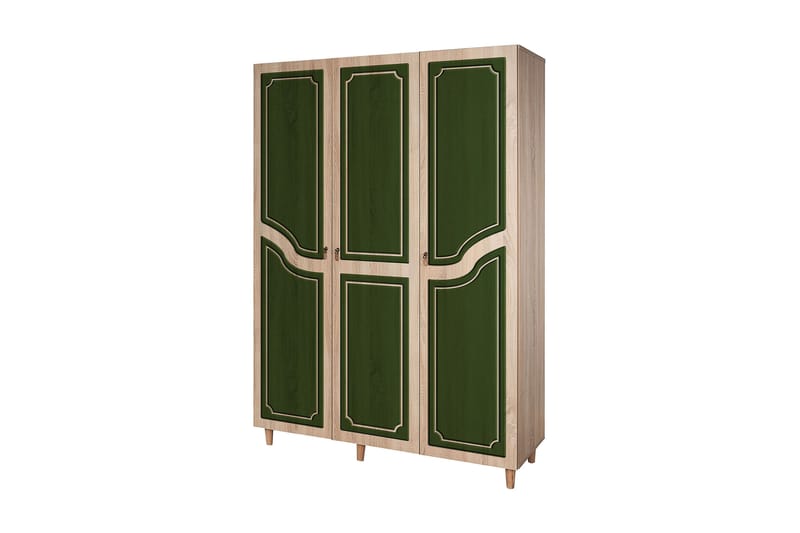 Garderobe Gillberga 135 cm - Brun/Grønn - Oppbevaring - Garderober & garderobesystem