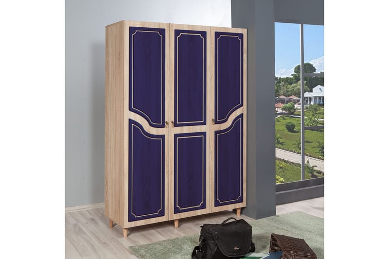 Garderobe Gillberga 135 cm - Brun/Lilla - Oppbevaring - Garderober & garderobesystem