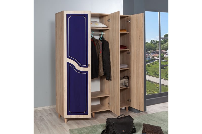 Garderobe Gillberga 135 cm - Brun/Lilla - Oppbevaring - Garderober & garderobesystem