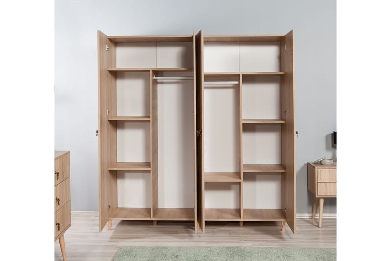 Garderobe Gillberga 180 cm - Brun/Eik - Oppbevaring - Garderober & garderobesystem