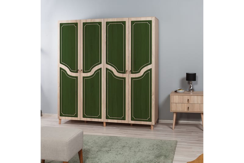 Garderobe Gillberga 180 cm - Brun/Grønn - Oppbevaring - Garderober & garderobesystem