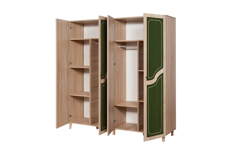 Garderobe Gillberga 180 cm - Brun/Grønn - Oppbevaring - Garderober & garderobesystem