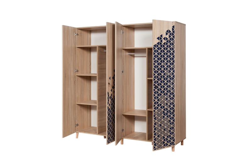 Garderobe Gillberga 180 cm - Brun/Lilla - Oppbevaring - Garderober & garderobesystem