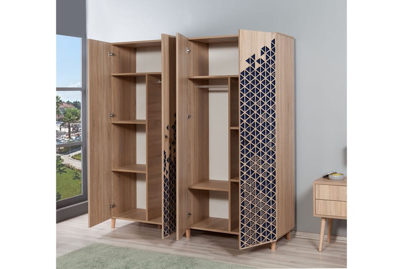 Garderobe Gillberga 180 cm - Brun/Lilla - Oppbevaring - Garderober & garderobesystem