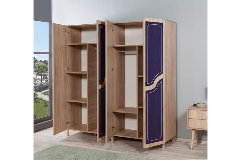 Garderobe Gillberga 180 cm - Brun/Lilla - Oppbevaring - Garderober & garderobesystem