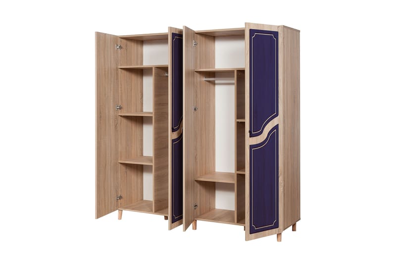 Garderobe Gillberga 180 cm - Brun/Lilla - Oppbevaring - Garderober & garderobesystem