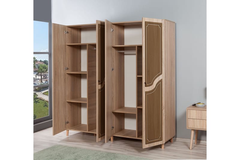 Garderobe Gillberga 180 cm - Brun/Oransje - Oppbevaring - Garderober & garderobesystem