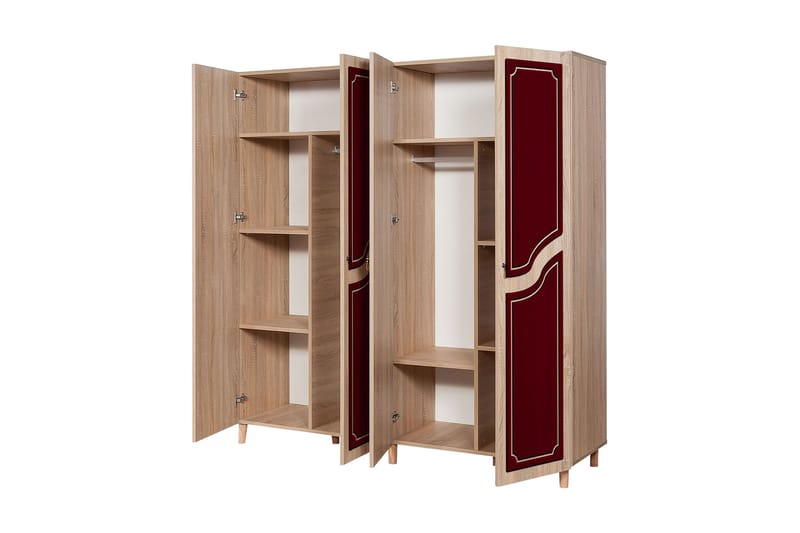 Garderobe Gillberga 180 cm - Brun/Rød - Oppbevaring - Garderober & garderobesystem