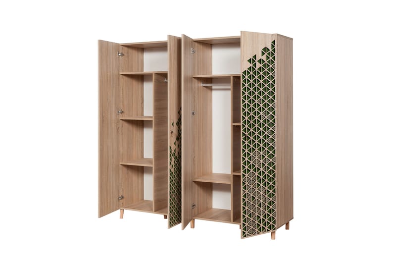 Garderobe Gillberga 180 cm - Brun/Svart/Eik - Oppbevaring - Garderober & garderobesystem