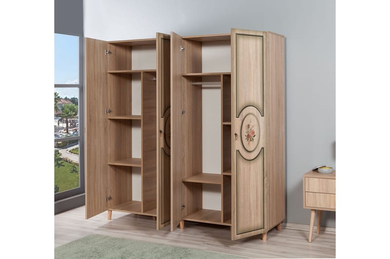 Garderobe Gillberga 180 cm - Eik/Brun - Oppbevaring - Garderober & garderobesystem