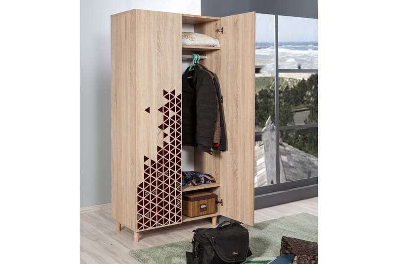 Garderobe Gillberga 90 cm - Brun - Oppbevaring - Garderober & garderobesystem