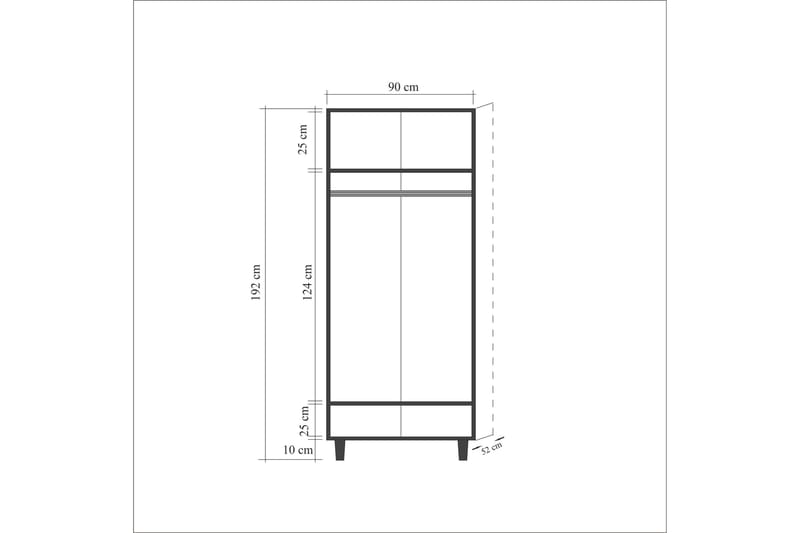 Garderobe Gillberga 90 cm - Brun - Oppbevaring - Garderober & garderobesystem