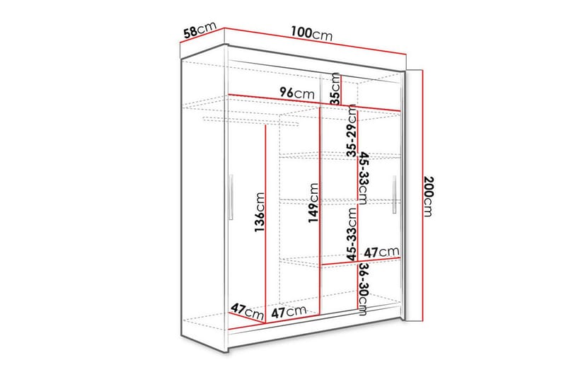 Garderobe Glenmore - Brun - Oppbevaring - Garderober & garderobesystem