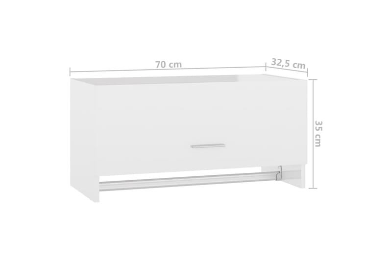 Garderobe høyglans hvit 70x32,5x35 cm sponplate - Hvit - Oppbevaring - Garderober & garderobesystem