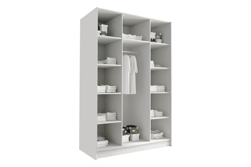 Garderobe Herrljunga 150 cm - Hvit/Gull - Oppbevaring - Garderober & garderobesystem