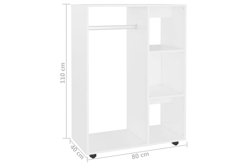 Garderobe hvit 80x40x110 cm sponplate - Hvit - Oppbevaring - Garderober & garderobesystem