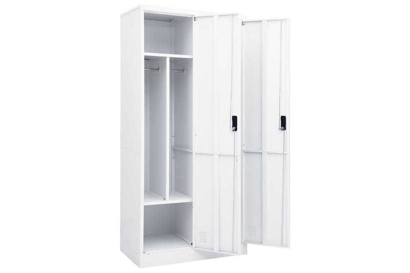 Garderobe hvit 80x50x180 cm stål - Hvit - Oppbevaring - Garderober & garderobesystem