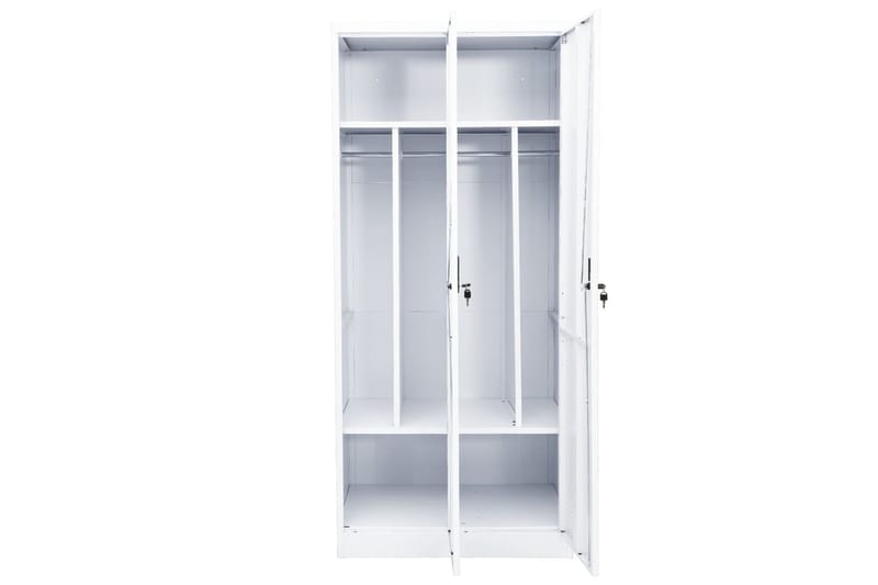 Garderobe hvit 80x50x180 cm stål - Hvit - Oppbevaring - Garderober & garderobesystem