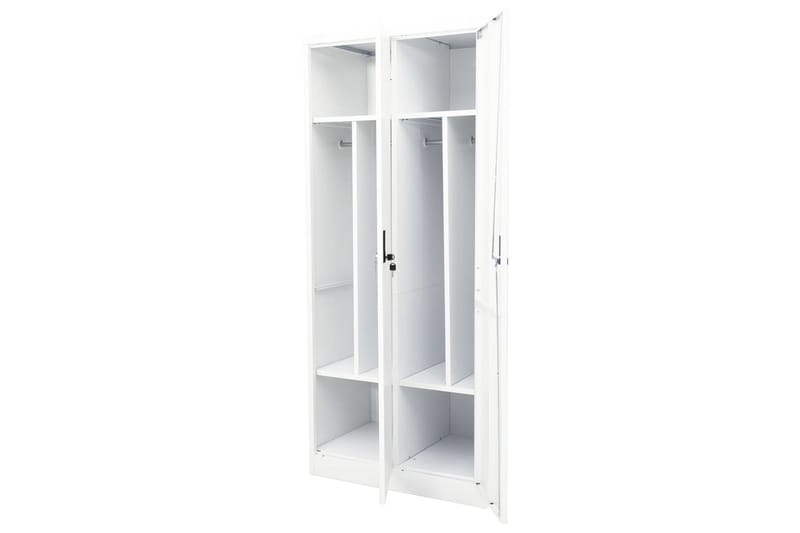 Garderobe hvit 80x50x180 cm stål - Hvit - Oppbevaring - Garderober & garderobesystem