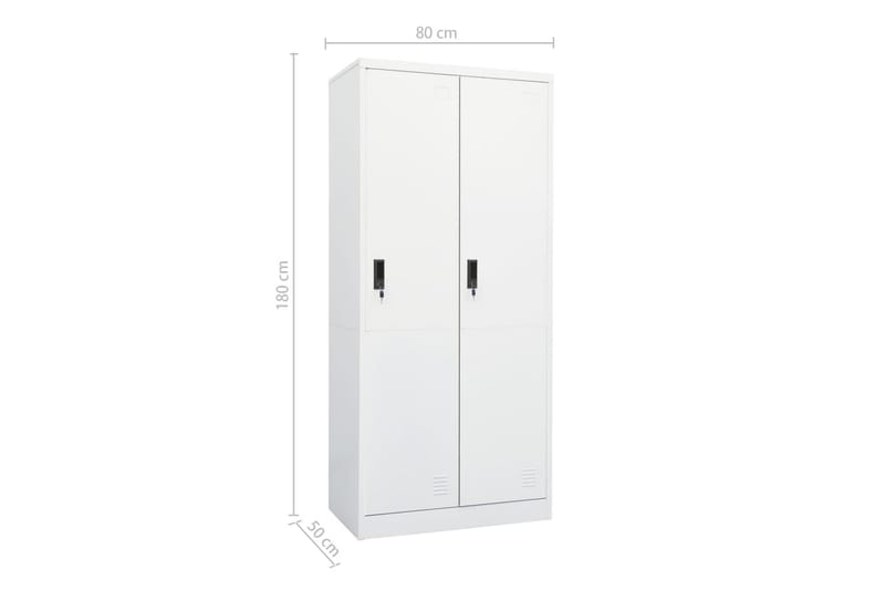 Garderobe hvit 80x50x180 cm stål - Hvit - Oppbevaring - Garderober & garderobesystem