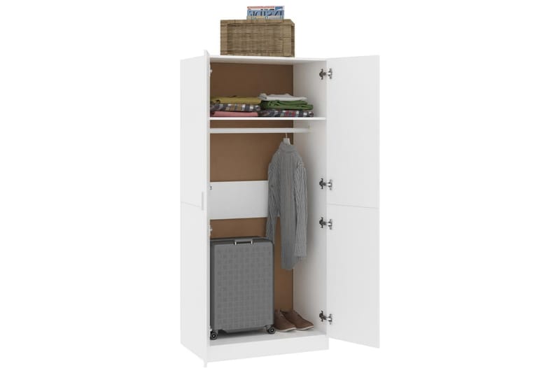 Garderobe hvit 80x52x180 cm sponplate - Oppbevaring - Garderober & garderobesystem