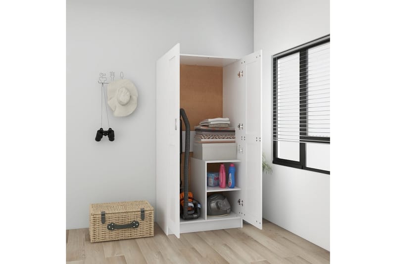 Garderobe hvit 82,5x51,5x180 cm sponplate - Hvit - Oppbevaring - Garderober & garderobesystem