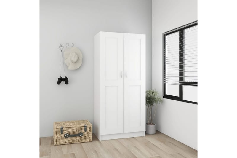 Garderobe hvit 82,5x51,5x180 cm sponplate - Hvit - Oppbevaring - Garderober & garderobesystem