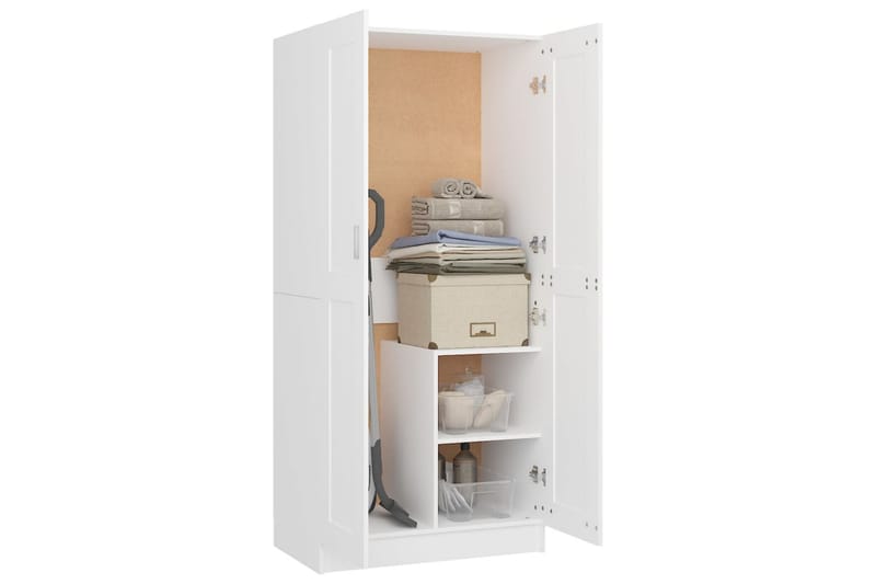 Garderobe hvit 82,5x51,5x180 cm sponplate - Hvit - Oppbevaring - Garderober & garderobesystem