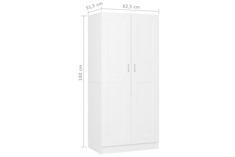 Garderobe hvit 82,5x51,5x180 cm sponplate - Hvit - Oppbevaring - Garderober & garderobesystem