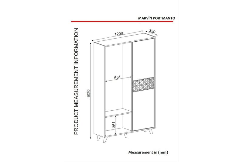 Garderobe Jospeh med Speil - Oppbevaring - Garderober & garderobesystem