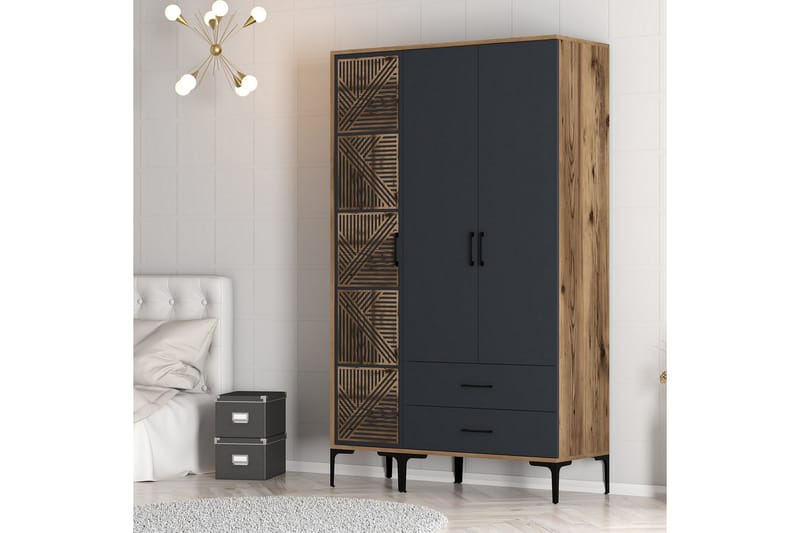 Garderobe Kumsal 120 cm - Antrasitt - Oppbevaring - Garderober & garderobesystem