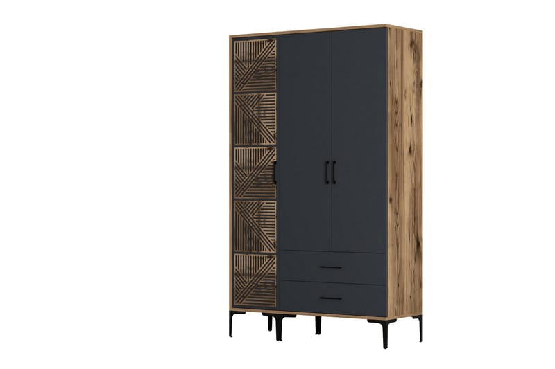 Garderobe Kumsal 120 cm - Antrasitt - Oppbevaring - Garderober & garderobesystem