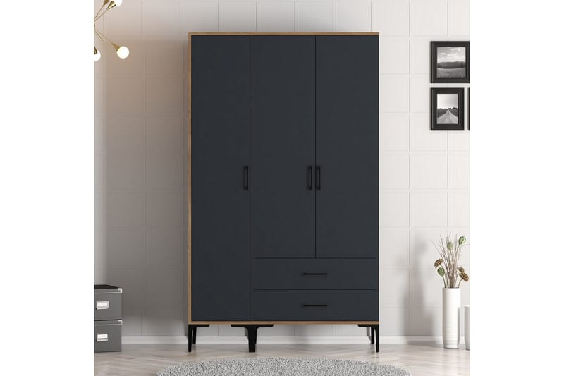 Garderobe Kumsal 120 cm - Antrasitt - Oppbevaring - Garderober & garderobesystem