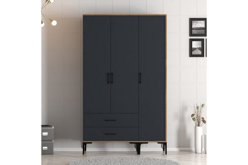 Garderobe Kumsal 120 cm - Antrasitt - Oppbevaring - Garderober & garderobesystem