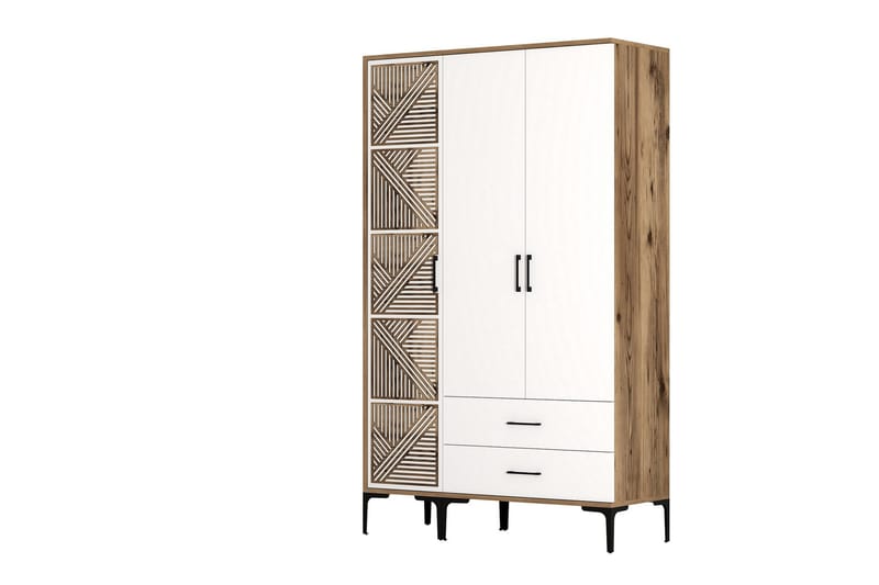 Garderobe Kumsal 120 cm - Brun/Hvit - Oppbevaring - Garderober & garderobesystem