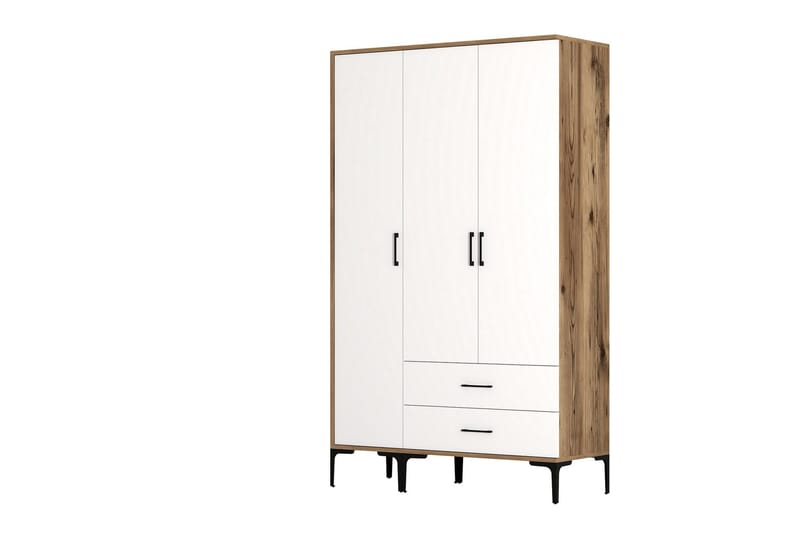 Garderobe Kumsal 120 cm - Brun/Hvit - Oppbevaring - Garderober & garderobesystem