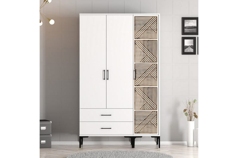 Garderobe Kumsal 120 cm - Hvit - Oppbevaring - Garderober & garderobesystem