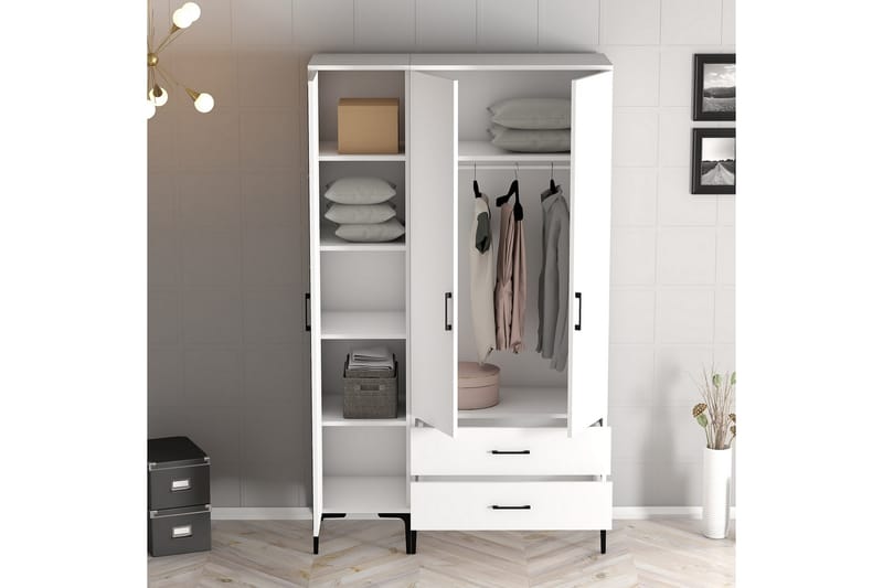 Garderobe Kumsal 120 cm - Hvit - Oppbevaring - Garderober & garderobesystem