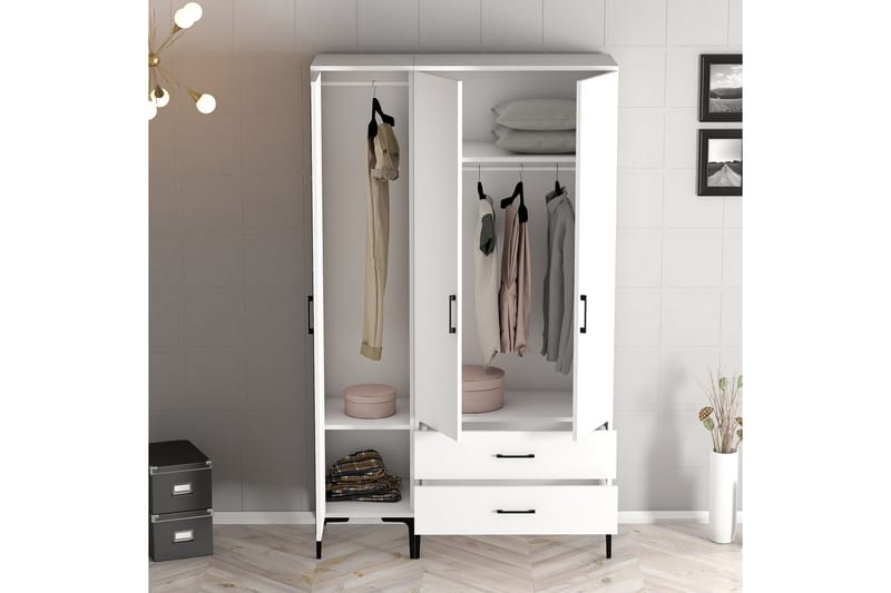 Garderobe Kumsal 120 cm - Hvit - Oppbevaring - Garderober & garderobesystem