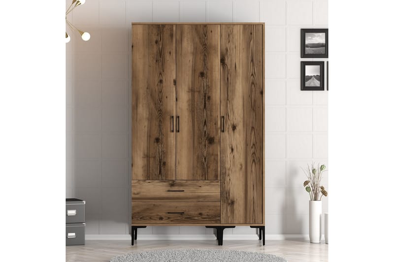 Garderobe Kumsal 120 cm - Valnøtt - Oppbevaring - Garderober & garderobesystem