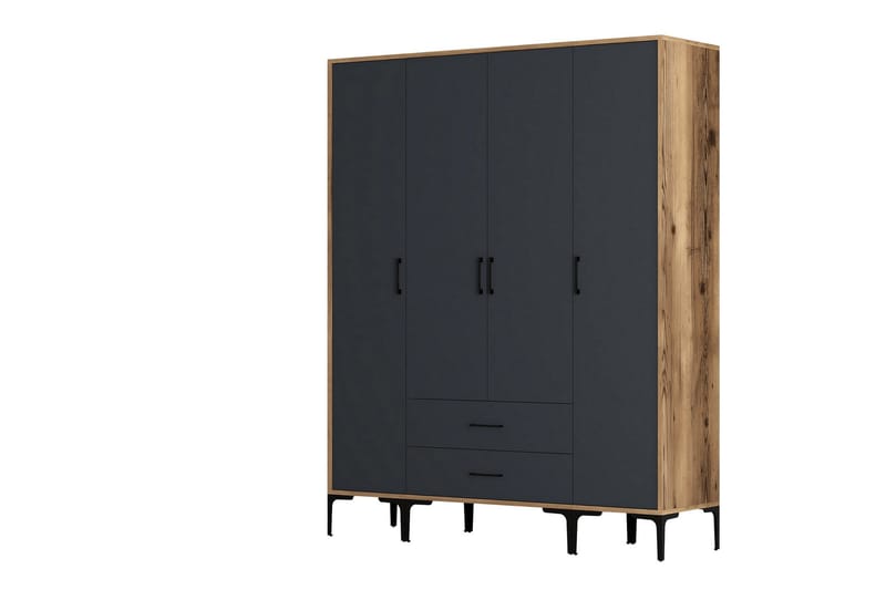 Garderobe Kumsal 160 cm - Antrasitt - Oppbevaring - Garderober & garderobesystem