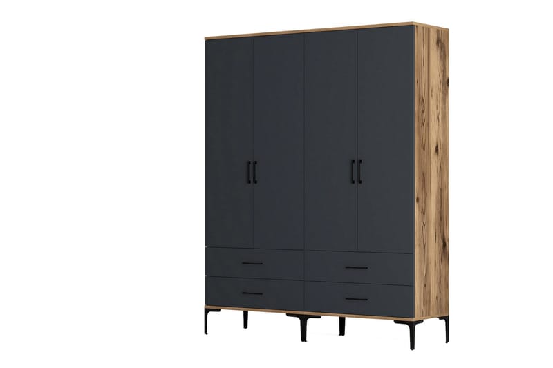 Garderobe Kumsal 160 cm - Antrasitt - Oppbevaring - Garderober & garderobesystem