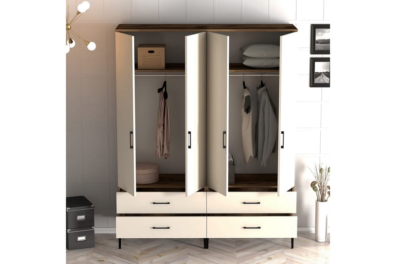 Garderobe Kumsal 160 cm - Cream - Oppbevaring - Garderober & garderobesystem