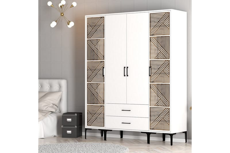 Garderobe Kumsal 160 cm - Hvit - Oppbevaring - Garderober & garderobesystem