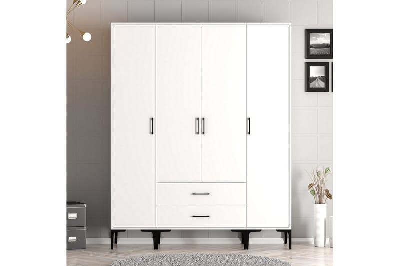 Garderobe Kumsal 160 cm - Hvit - Oppbevaring - Garderober & garderobesystem