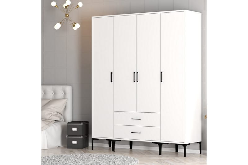 Garderobe Kumsal 160 cm - Hvit - Oppbevaring - Garderober & garderobesystem